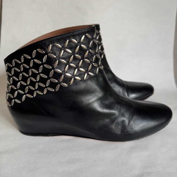 Alaia Shoes - Alaia Paris Black Leather Booties with Silver Studs
